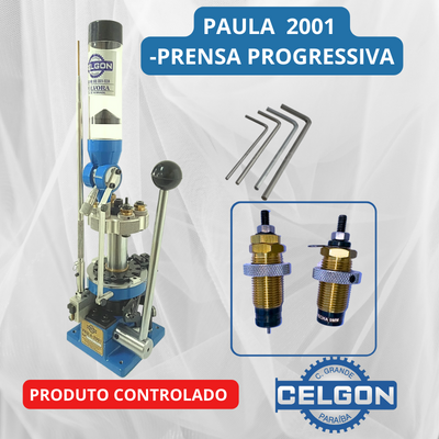 Prensa de Recarga PAULA 2001 (KIT) Progressiva e Semi-automática com calibre .38