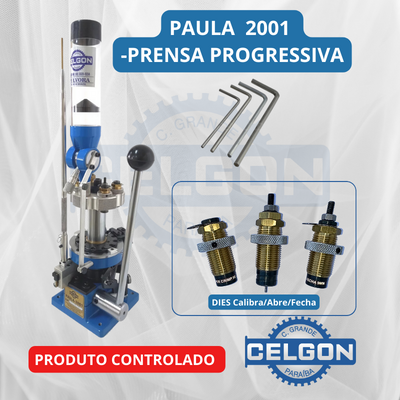 Prensa de Recarga PAULA 2001 (KIT) progressiva e semi-automática  exceto calibre .38